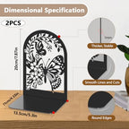 2pcs Book Ends for Shelves Butterfly Flower Metal Bookends Reading Decorative Book Stoppers Large Book End Black Used on Desk Office for Small Large Heavy Books - style: Butterfly with Flower