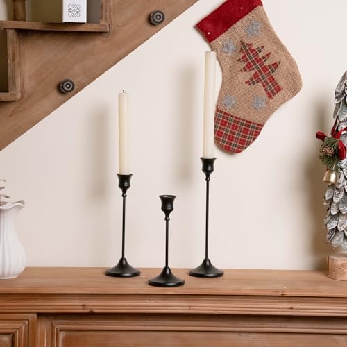 CHILL RECIPE Black Candlestick Holder Tall Taper Candle Holder for Home Decor Table Centerpiece Party Festival Decorations Halloween Decoration (2 Set 6Pcs) - color: Black, size: 2 Sets-6Pcs