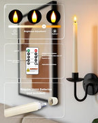 Homemory 6 Pcs Waxy Flameless Taper Candles with Remote, Flickering Battery Operated Candlesticks, Led Fake Candles Tall Candle for Home, Wedding, Party, Ivory, 9.6 inches - style: Classic - Ivory 9.6"