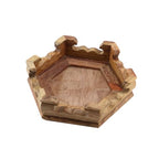 Wooden Display Stand Base 4.65" x 1.38" Hexagonal Wood Carved Pedestal Oriental Style Home Decoration for Vase, Flower Pots, Teapot, Table Lamp, Fishbowl - style: Hexagonal