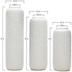 Hosley Set of 3 White Ceramic Honeycomb Vase Tall 12 Inch Medium 10 Inch Short 8 Inch High Each. Ideal Gift for Wedding Special Occasion Dried Floral Arrangements Home Office Spa - color: Honeycomb White