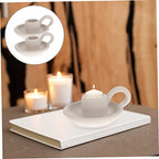 GARVALON 2pcs Stylish Decorative Candleholder Minimalist Ceramic Candle Stands for Home Decor Weddings and Events Elegant for Table Centerpieces