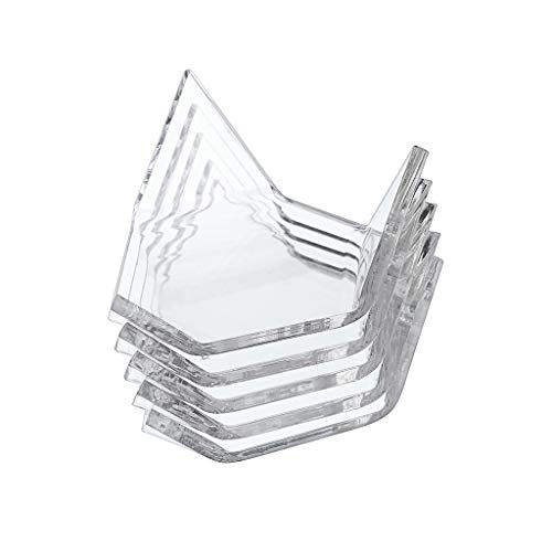Hipiwe 5 Packs Acrylic Triangle Display Holder - Display Easel Stands for Geodes Rock Mineral Agate Fossil Coral, Clear Plastic Display Stands for Small Collectibles, Medium - size: Medium