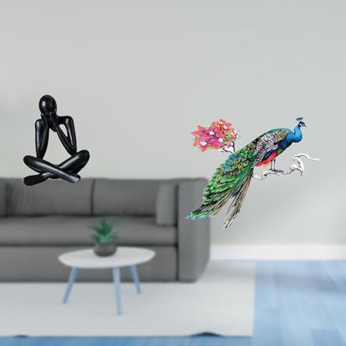 Baoblaze Abstract Figure Sculpture Decorative Figurine Collectible Desktop Ornament Modern Statue Retro Wall Decal Art Decor PVC Sticker for Living Room Kitche