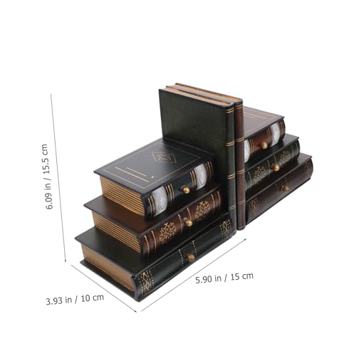 Luxury Bookends for Shelves Wooden Bookend Storage Box Book End Shape Container for Organized Book Storage