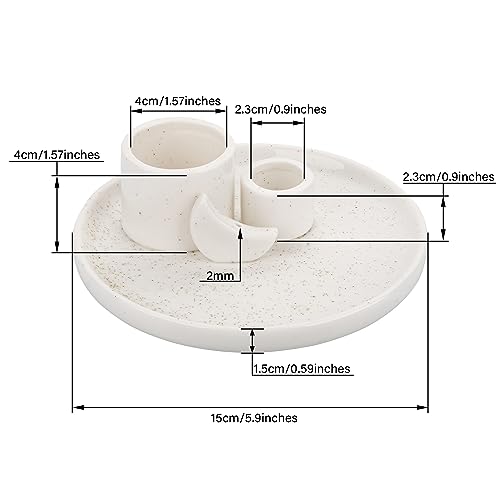 ZenBless Incense Burner, Palo Santo Sage Candle Holder for Burning, Incense Holder for Sticks, Ceramic Ash Catcher Tray for Meditation Yoga Room Home Decor Spritual Gifts(White) - color: White