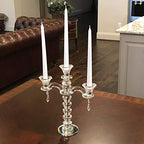 allgala Candle Holder, 3-Arm Crystal Candelabra Taper Candlestick Candle Holder Centerpiece for Home Wedding Event and Party Festival - size: 3 Arm