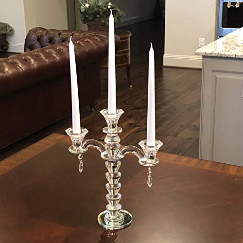 allgala Candle Holder, 3-Arm Crystal Candelabra Taper Candlestick Candle Holder Centerpiece for Home Wedding Event and Party Festival - size: 3 Arm