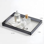 12"x8"Bathroom Vanity Tray for Counter,Black Acrylic Perfume Tray for Dresser,Kitchen soap Dispenser Tray,Coffee Table Tray Decor,Lucite Jewelry Candle Valet Tray,Toilet Organizer - size: 11.8" x 7.9" x 1.3"