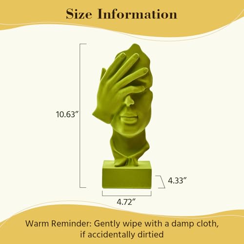 Velvet Flocked Thinker Sculpture Spring Decor for Home, Modern Abstract Art Statue Flocked Collectible Figurines for Room, Bookshelf, Office, Desk Decor (Green) - color: Nosee-green