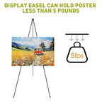 AROIC 63" Easel Stand for Display, 3 Pack Portable Foldable Metal Easel, Easels for Signs Wedding Logos,Arts, Painting,Adjustable Floor Easels with 3 Storage Bag - style: 3P