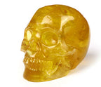 Skullis 2.0" Orange Fluorite Crystal Skull, Hand Carved Gemstone Fine Art Sculpture, Reiki Healing Stone Statue. z8