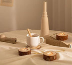 Lawei 20 Pack Wooden Tealight Candle Holder, Wood Votive Tealight Holder Tealight Candlestick for Wedding Party Birthday Holiday Decoration