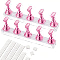 Nail Stands Acrylic Nail Art,Press on Nail Stand Magnetic Nail Tips Practice Holder 54 Pcs Reusable Adhesive Putty for DIY Painting(Pink - color: Pink