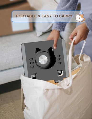 Aoviho Tablet Stand 360° Rotating Aluminum Holder, Adjustable, Portable and Foldable Monitors Stand for iPads, Compatible with 4-12.9" Tablets, Ink Black - color: Ink Black