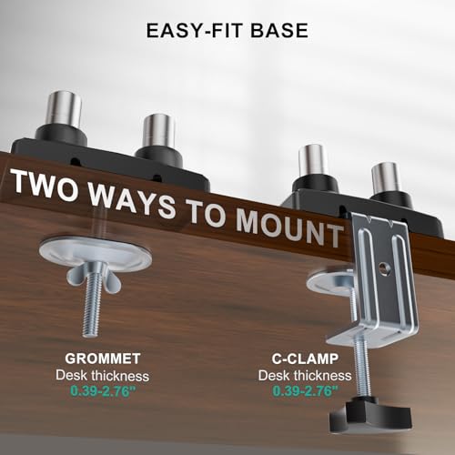 WALI Dual Monitor Stand for 13-32 inch Computer Screens, Dual Monitor Arms for 2 Monitors Holds up to 22 lbs, Height Adjustable Dual Monitors Mount, VESA 75x75/100x100mm (GSMP002N), Black - size: 13"-32", style: Dual Arms