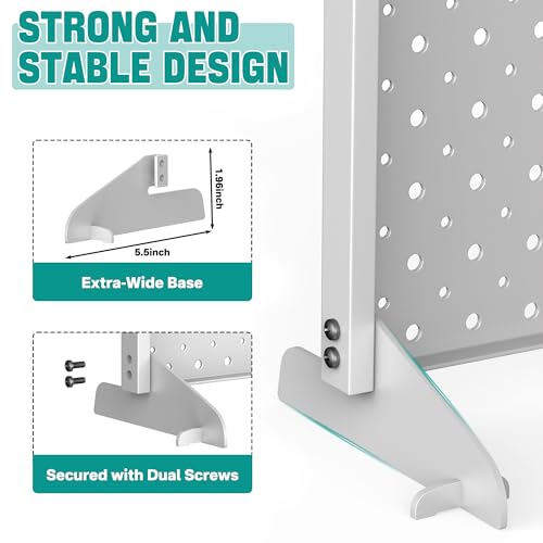 EVERHANGER Metal Pegboard Display Stand, Freestanding Tabletop Pegboard Display for Craft Shows & Fairs, 12"X16", 2pcs Gray - color: Gray, size: 2pack 12"X16"