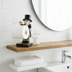 Pottery Toilet Butler Statue – Funny Toilet Paper Holder Stand, Resin Boy Holding Nose Roll Hanger, Gentleman Tissue Paper Towel Dispenser for Shelf, Table, Desk Home Decor, Modern Bathroom Sculptures