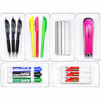 Simple Houseware Clear Drawer Organizer for Office Bin Desk Storage, 3.25"x 6.25", 6 Packs - size: Medium Size