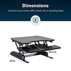 Vari - VariDesk Essential 30 - Two-Tier Standing Desk Converter for Home Office - Adjustable Sit Stand Desk with 11 Height Settings - Standing Desk Riser for Monitor & Accessories - 30" Wide, Black - size: 30"