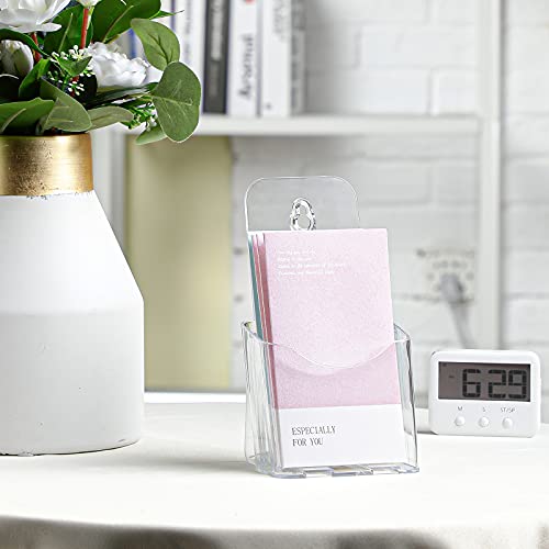 10 Pieces Acrylic Brochure Holder Stand Pamphlet Holder 4 x 7.9 Inches Clear Literature Display Rack Plastic Flyer Display Stand for Vendors, Brochure, Trifold, Magazine, Pamphlet, Booklets, Menu - size: 4"x7.9"