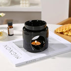 Essential Oil Burner for Scented Oil, Oil Warmer, Tealight Wax Melt Warmer, Candle Diffuser, Tea Light Holder, Black - color: Black