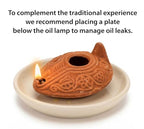 Biblical Herodian Clay Oil Lamp with Bethlehem Olive Oil - Authentic Holy Land Replica with Gift Bag & Certificate of Authenticity - Handmade Christian & Judaica Faith Gift - color: Herodian - Biblical Brown Styled