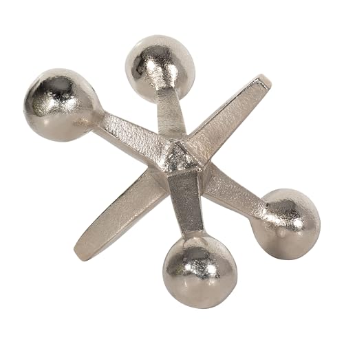 Modern Decorative Sculpture Figurine - Home Accent for Living Room Decor or Bathroom Decor - Elegant Statement Ornament for Shelf or Coffee Table Styling in Office or Any Room - 5" Silver & Metallic - color: Silver/Metallic