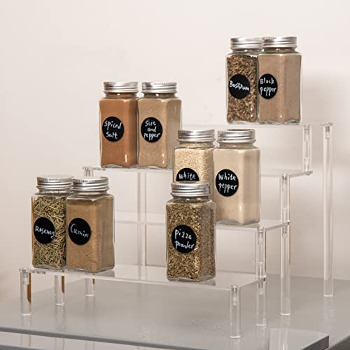 BYCY Acrylic 4-Tier Riser Display Shelf for Figurines, Desserts Holder, Collections Organizer and Cosmetic Items Shelf (4tier-Clear) - color: 4tier-clear