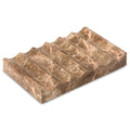 Luxury Marble Soap Dish Tray,Rectangle Stone Marble Soap Tray,Self Draining Soap Holder for Bathroom, Kitchen (Light Brown) - color: Light Brown