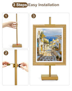 Adjustable Tabletop Easel Stand, Picture Easels for Display Up to 17" H, Gold Metal Picture Frame Holder Stand Table for Art, Photo (1 Pack) - color: Gold 1Pack