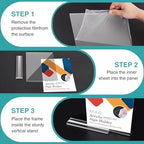 Relx 12 Pack Acrylic Sign Holder 8.5 x 11, Vertical T Shape Plastic Sign Holder with Base, Double-Sided Clear Tabletop Plexiglass Flyer Stands for Restaurant Office Store Home Picture Frame Display - color: 12pack