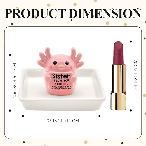 Sister Gifts: Pink Axolotl Ring Holder - Sister I Love You Axolotl - Gifts for Sisters Mother's Day, Birthday, Christmas & Wedding, Jewelry Organizer for Rings Bracelets Earrings Neckalce - style: Axolotl Sister