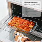 3 Pack High Borosilicate Glass Baking Dishes for Oven,(2.3QT,1.6qt,1.0QT),Rectangular Bakeware Sets,Deep Glass Casserole Dishes with Handle for Microwave,Oven,Baking,Meal Preparation