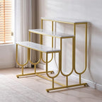 Heavy Duty Display Riser Stand, Tiered Shoes Bags Dolls, Display Table, Imitation marble Grain Planks Display Shelf(3 Tier)