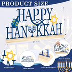 COCHIE Metal Happy Hanukkah Sign, Chanukah Menorah Turkey Table Centerpieces Decorations for Home, Office, Shelf, Mantel, Indoor, Jewish Festival Candles Party Supplies Decor (Hanukkah) - style: Hanukkah