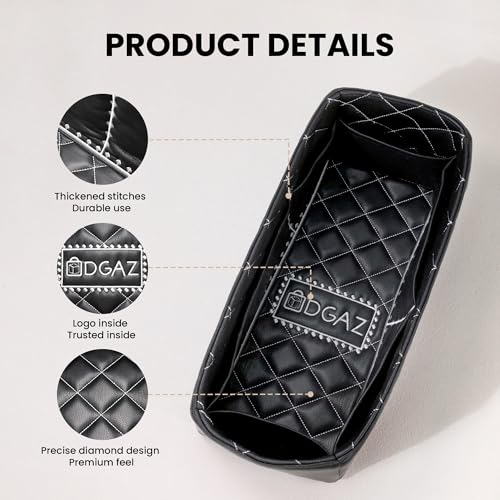 DGAZ Leather Purse Organizer For Kelly Bags,Waterproof and Lightweight,Luxury Handbag Tote in Bag Shapers, Women(KL25 Retourne,Black)