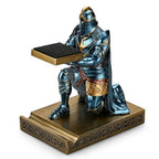 King's Guard Watch Display Stand Eyeglass Jewelry Bracelet Necklace Holder Trays Towers Resin Pen Holder Warrior Knight Mobile Phone Stand for Office & Home (Blue) - color: Blue