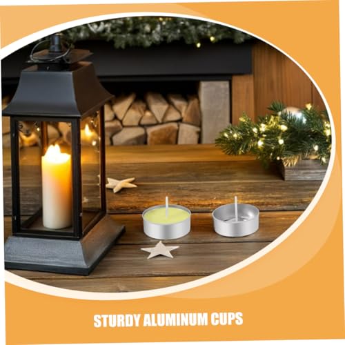 Operitacx 300 Pcs Aluminum Candle Cups with Wicks 1.49X1.49X0.55In Tea Light Containers for DIY Candle Making Home Decor Craft Projects - size: 300Pcs