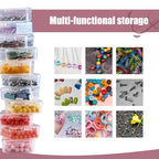 CGCG 2 Sets 8.8 x 6.7 inch Plastic Organizer Box with Lid, 62 Pcs Clear Storage Containers, Mini Case for Earring, Jewelry, Beads, Craft, Nail, Screws, Seeds, Small Parts, Bracelet Making DIY