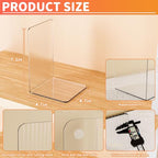 SUOXING 4 PCS Clear Acrylic Bookends for Shelves Decorative,Invisible Book Stopper with Non-Slip Mats for Heavy Books,Small Acrylic Book Ends for Home Office School Supplies and Kids Bookshelf