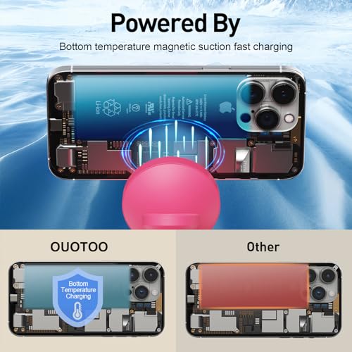 New 3 in 1 Charging Station for Apple Compatible with Magsafe Charger Stand for iPhone 17 16 15 14 13 12 Wireless Charging Station for AirPods Wireless Charger for iWatch Series - color: Rose Red
