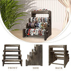 LadyRosian 4 Tier Wooden Bracelet Holder, Bangle Watch Necklace Display Storage Jewelry Holder Stand Display Organizer (Brown-box) - color: Brown 4-Tier Box