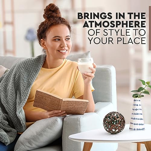 Everydecor Metal Decorative Sphere for Home Decor - Decorative Balls for Shelves, Centerpiece Bowls, Bookshelf - Decoration Orbs Accents for Living Room, Bedroom - Fancy Bronze Shelf Spheres - color: F. Bronze, size: 4 Inch