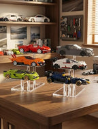 NiHome Acrylic Stand for Lego Speed Champions Display 3 Layer, Lego Car Display Case with 6 Cars Capacity, Figurine Display Shelf Riser for Collectibles & Room Decor, Perfume Riser Holder, 2 Pack