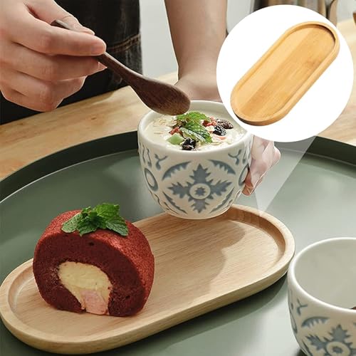 2PCS Bamboo Bathroom Trays - Suitable for The Bathroom,Kitchen,Breakfast Tray and Decorative Tray (6.88 in * 3.46 in) - size: 6.88 in * 3.46 in