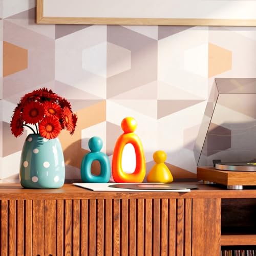 Youyole Abstract Family of 3 Figurines Sculpture Modern Home Decor Love Sculpture Home Decorative Accents Abstract Decorative Statue for Living Room Office Table Shelves Decorations (Medieval Color) - color: Medieval Color