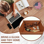 Personalized Valet Trays, Custom Engraved Leather Keys Tray for Men - Catchall Tray Organizer for Entryway Table, Unique Dad Birthday Gift from Daughter Son, Father Day (Custom Text) - color: Custom Message