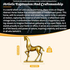 Retro Handcrafted Elegant Abstract Horse Statue 100% Solid Brass with Smooth Curves Raised Leg, Ideal Home Decor Item Collectible Desk Accessory Office Scene Ornament Artistic - Artistic Enhancement - style: Artistic Horse