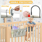 Lilithye Bedside Caddy Organizer with Fixed Straps & Water Bottle Holder for Home, College Dorm, Bunk Bed, Hospital & Crib Bed Rails (2 pcs, Grey) - color: 2pcs Grey